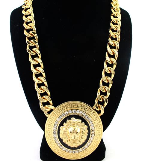 versace jewelry gold|authentic versace lion necklace.